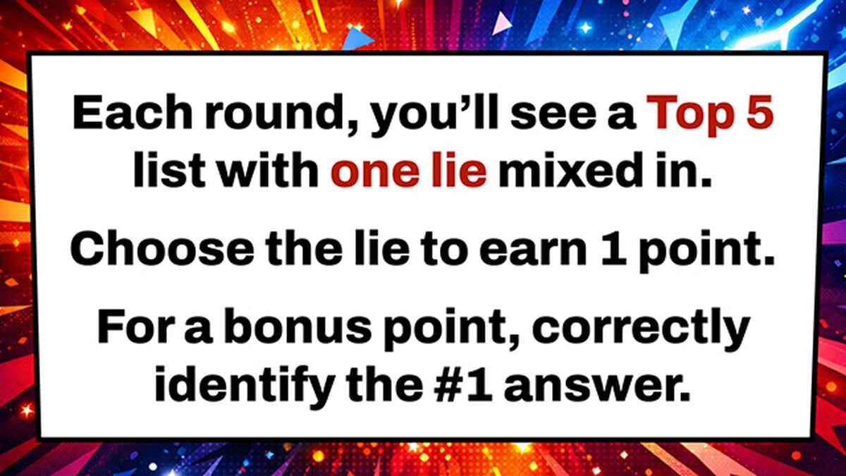 Top 5...and a Lie. image number null